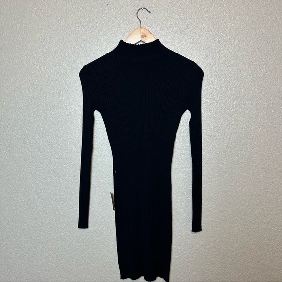 Lulu’s Snug As Can Be Black Ribbed Mock Neck Sweater Dress Size Small - Picture 6 of 10